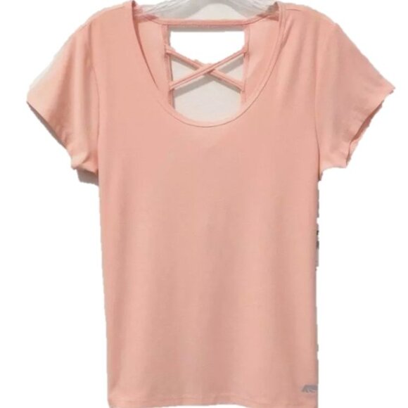 🌷 Marika - Women's Short Sleeve, Dry Wik, Peach Workout Top (size M) - Picture 1 of 9